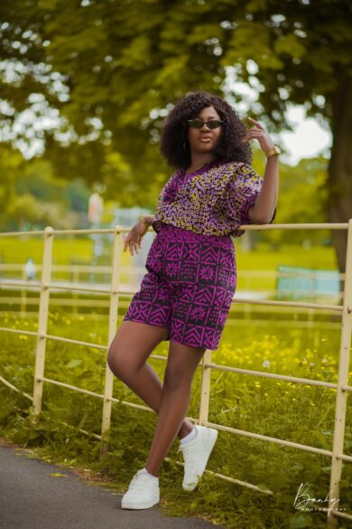 AFRICAN PRINT CROP TOP AND SHORTS SET