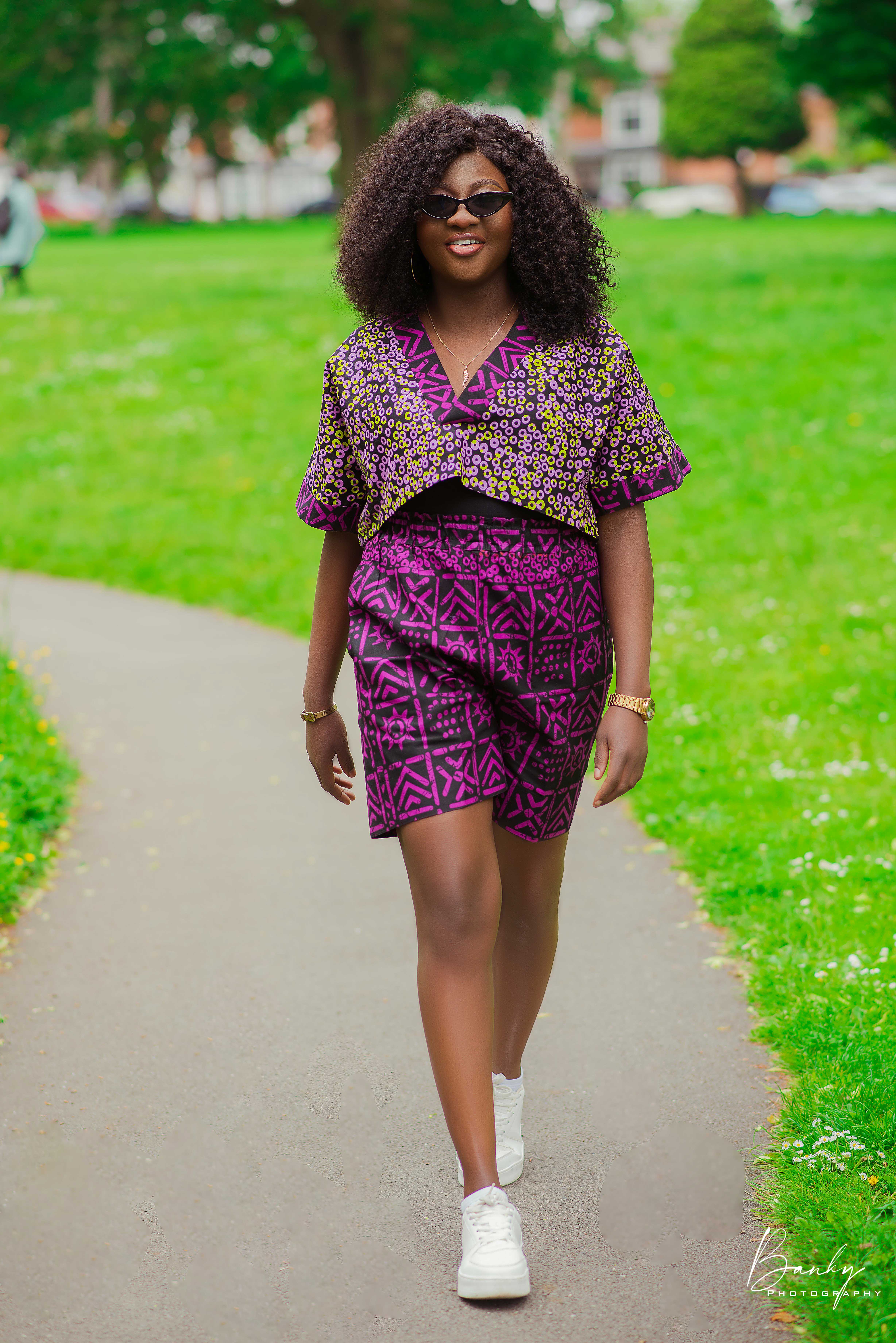 AFRICAN PRINT CROP TOP AND SHORTS SET