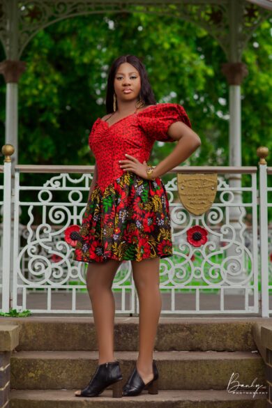AFRICAN PRINT PUFF-SLEEVE MINI DRESS