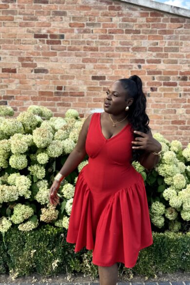 CRIMSON TIERED MINI DRESS