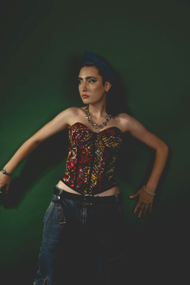 EDGY AFRICAN PRINT CORSET TOP