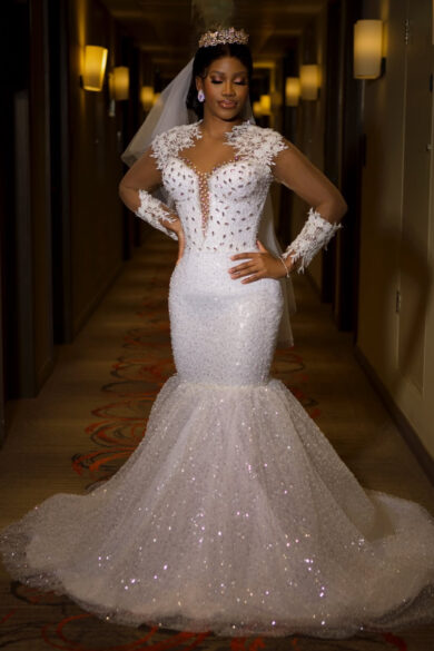 CRYSTAL EMBELLISHED MERMAID BRIDAL GOWN