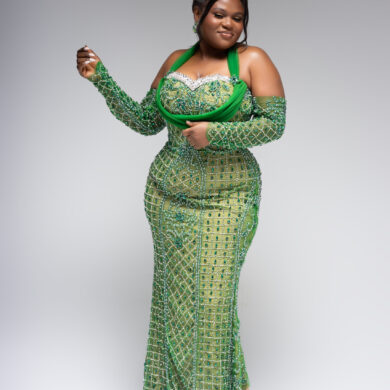 EMERALD BEADED MERMAID GOWN