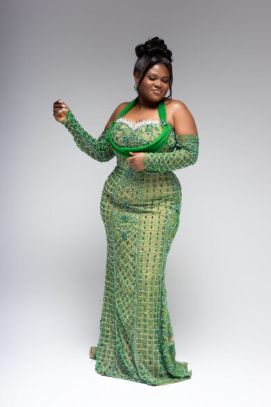 EMERALD BEADED MERMAID GOWN