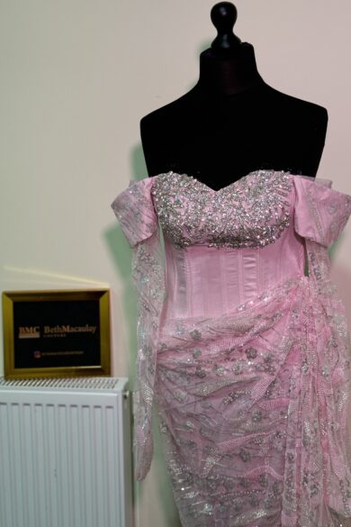 SPARKLY PINK LACE GOWN