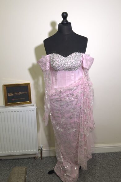 SPARKLY PINK LACE GOWN