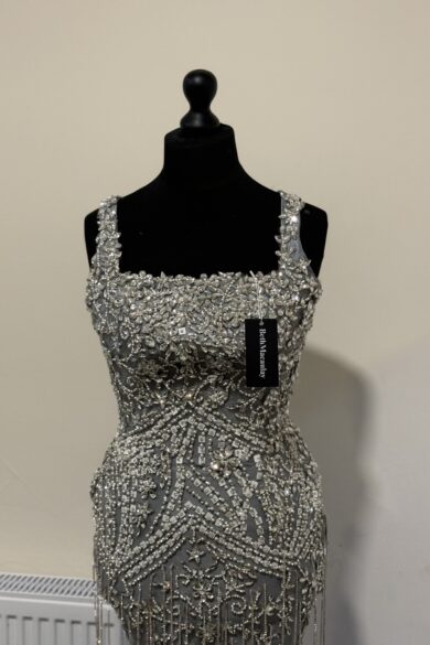 SQUARE-NECK CRYSTAL FRINGE MINI