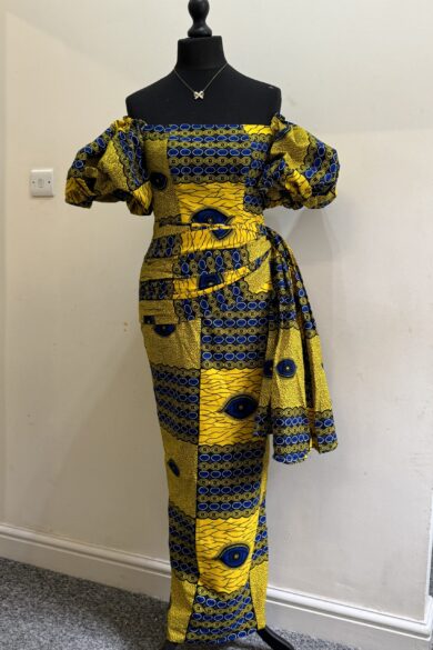 THE VIBRANT ANKARA PUFF-SLEEVE GOWN