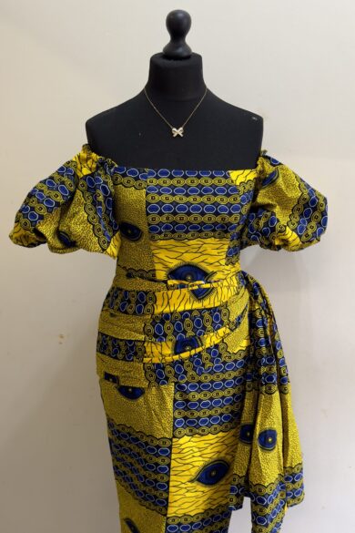 THE VIBRANT ANKARA PUFF-SLEEVE GOWN