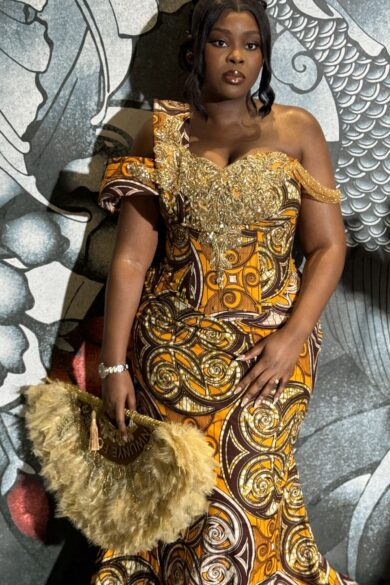 THE GOLDEN SWIRL ANKARA GOWN