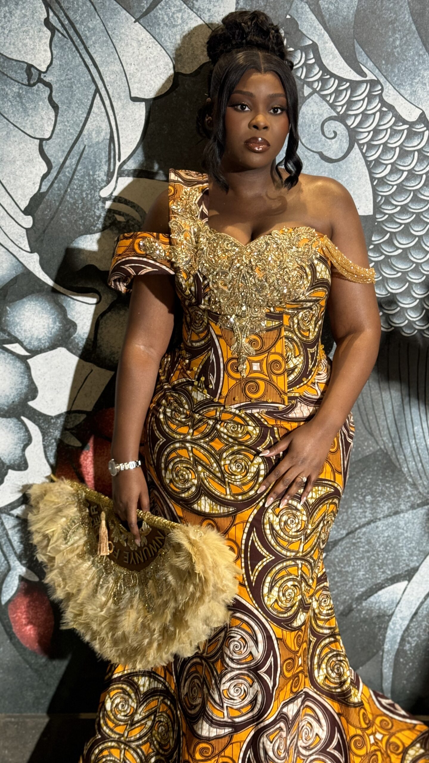 THE GOLDEN SWIRL ANKARA GOWN