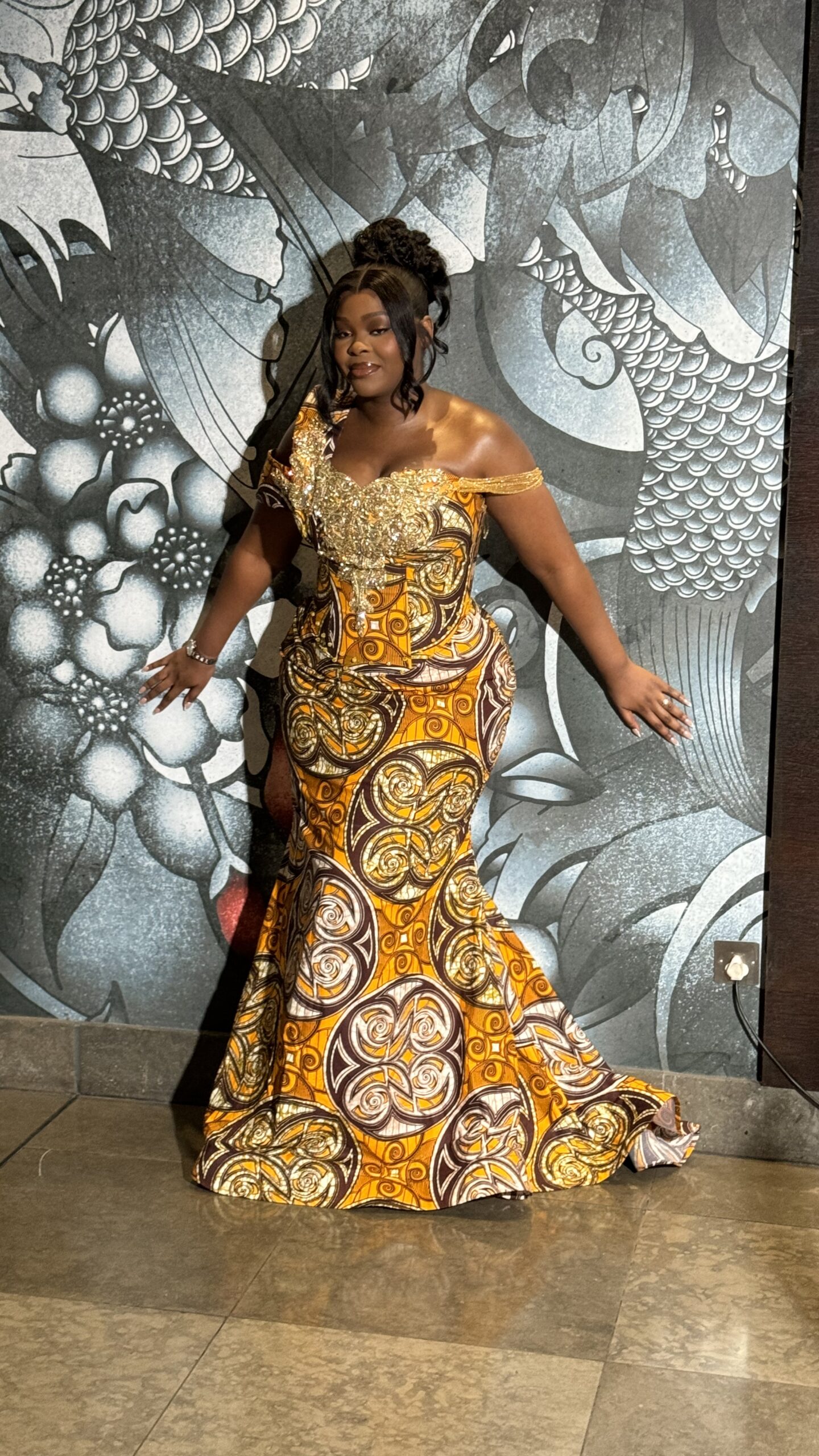 THE GOLDEN SWIRL ANKARA GOWN