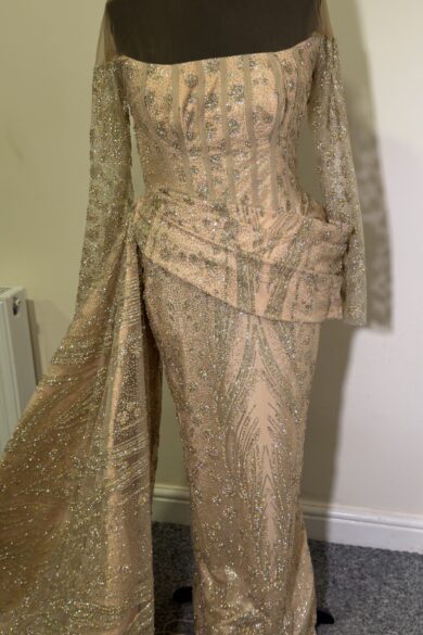 CHAMPAGNE SPARKLE ILLUSION GOWN