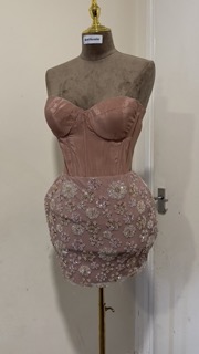 SPARKLY PINK MINI CORSET DRESS