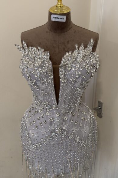 CRYSTAL FRINGE MINI DRESS