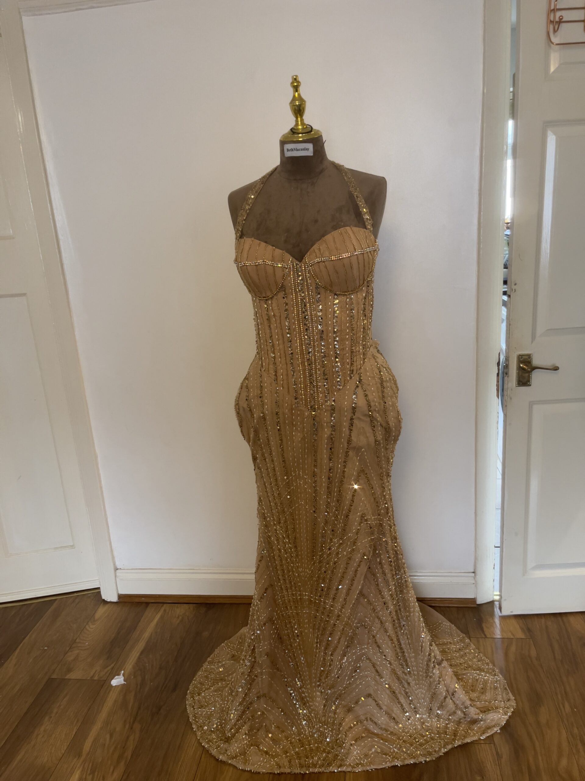 THE GOLD SEQUIN CORSET GOWN