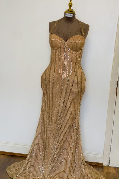 THE GOLD SEQUIN CORSET GOWN