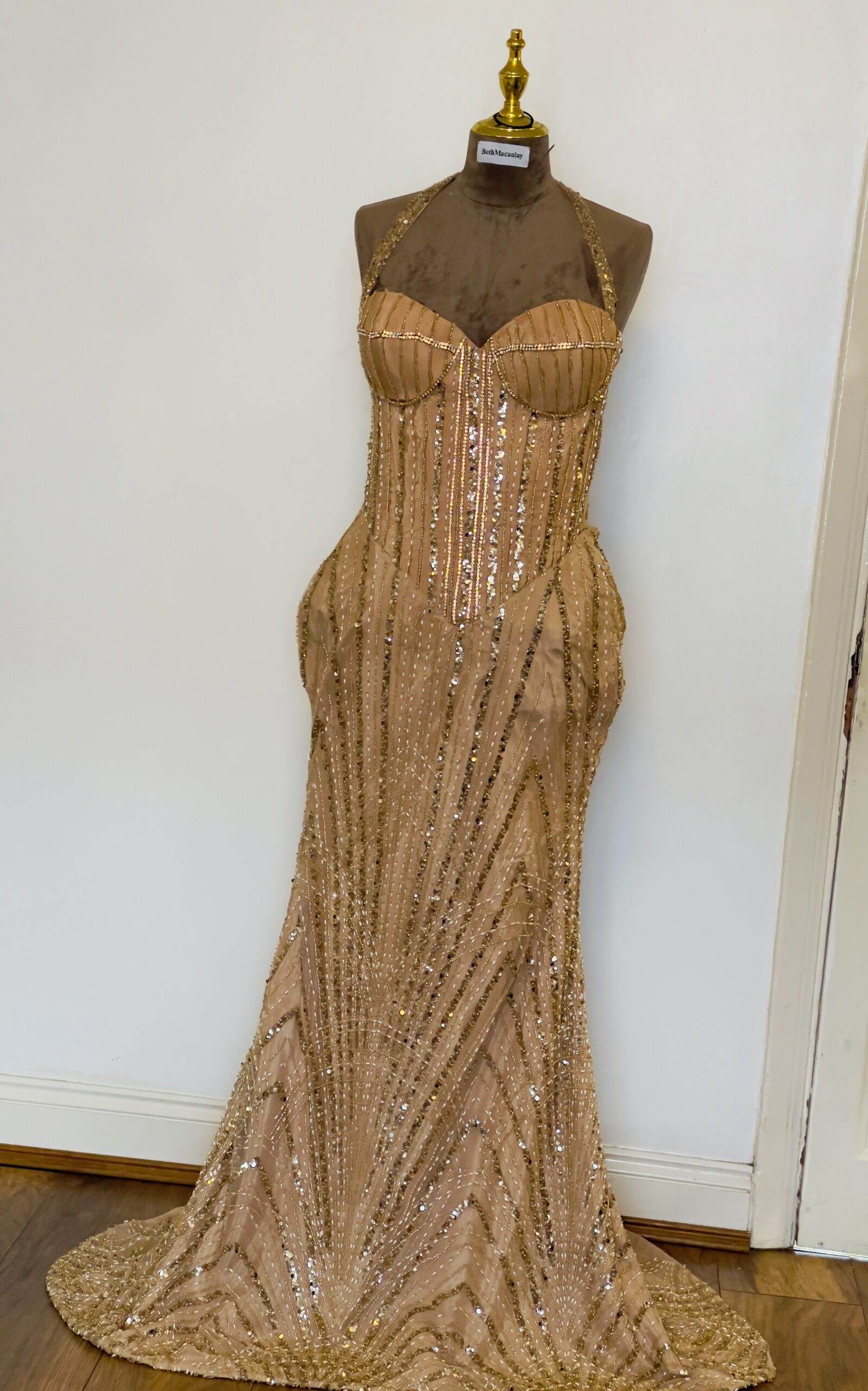 THE GOLD SEQUIN CORSET GOWN