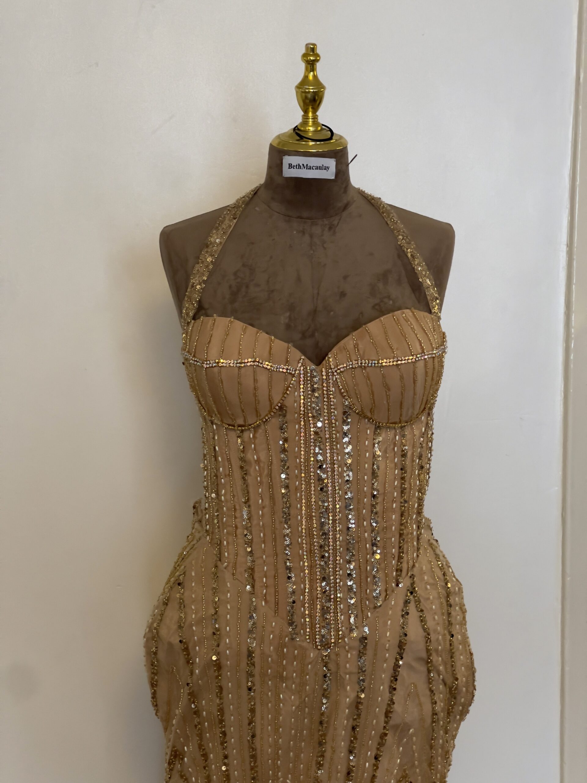 THE GOLD SEQUIN CORSET GOWN